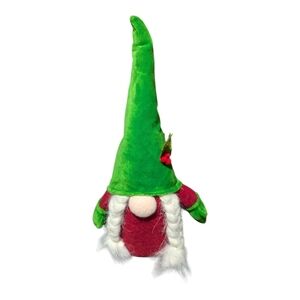 Gnome plush holiday decoration soft red